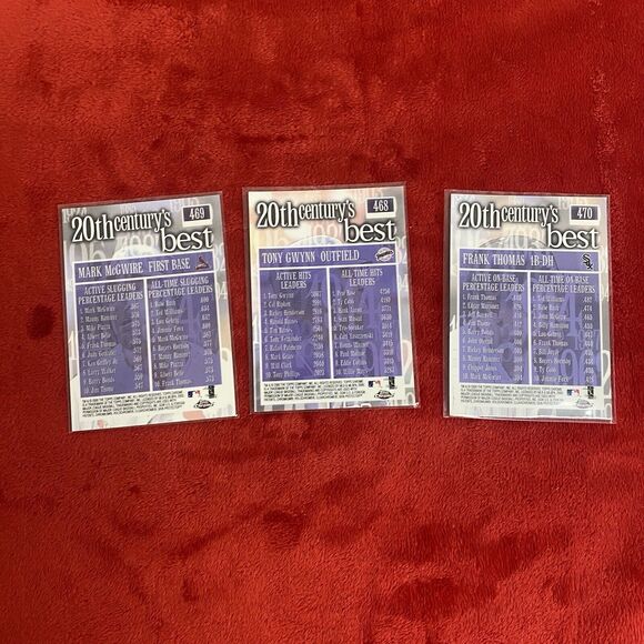 3-2000 Topps 20th Century Best Mark McGwire 469 Tony Gwynn 468 Frank Thomas 470 - Picture 8 of 8
